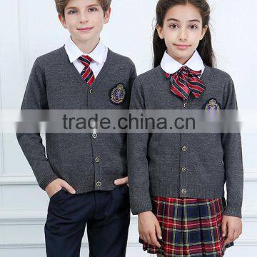 British Style Cardigan Kids Sweater 100% Cotton Primary School Uniform Designs photo-2