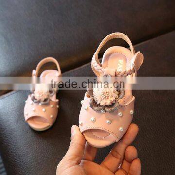 Zm35472a Fashion Kids Shoes New Designs Baby Girl Flower Flat Sandals