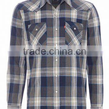 Wholesale Dress Shirt Men Plaid Stylish Flannel Shirts photo-2