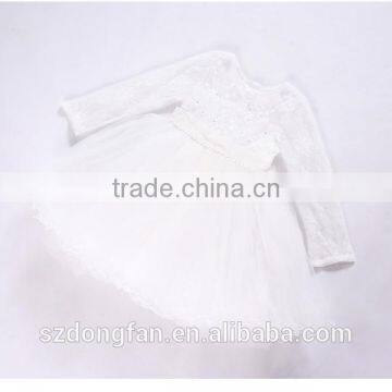 Baby Girls Fall Lace Long Sleeve White Tutu Dress photo-4