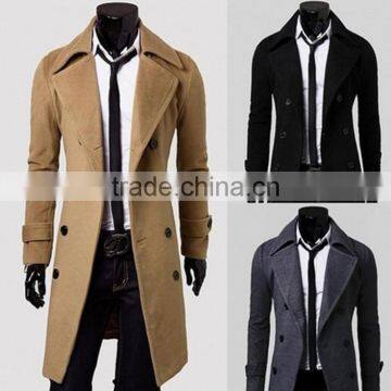 Men's Garment Factory! Cheap Customize Fashion Winter Long Woolen Jacket&Overcoat