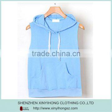Sleeveless no Hoodies,custom High Quality Vest,kangaroo Pocket Jacket Jersey