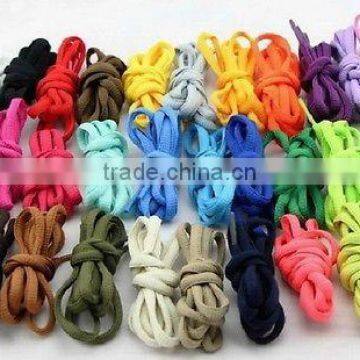 Colorful flat polyester shoe laces