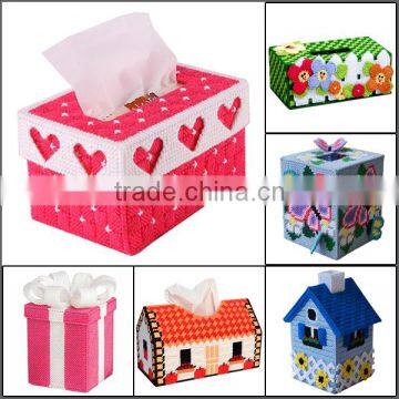 Red Heart Kits Suppliers Plastic & Cotton Cross Stitch Sets Tissue Box