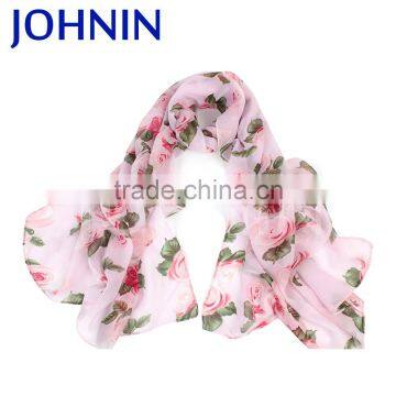 No MOQ Chiffon Soft Touch Feeling Fashion Silk Scarf for Lady