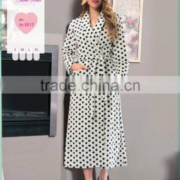 ladies fleece long gown for winter pyjamas