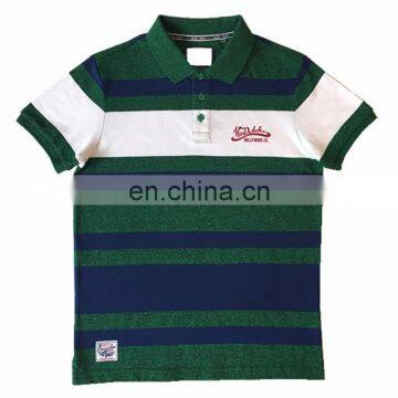 China Supplier Custom Mens Cotton Polo Shirt, Yarn Dyed Stripe Bulk polo shirts