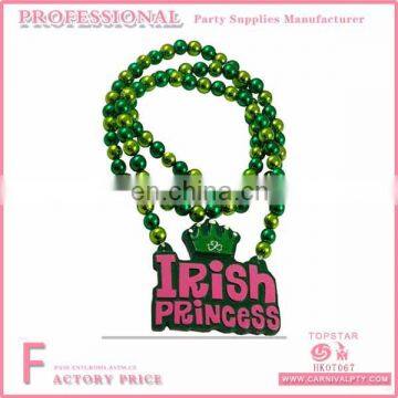 Latest Design Irish Necklace With Plate China Suppliers Beads Necklace Irish Princess for Saint Patrick's Day