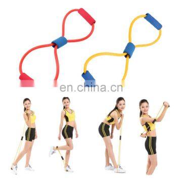 New Color Code 8-shape Tube Resistance Band Fitness Muscle Workout Exercise Yoga Elastic Cord