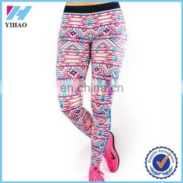 Yihao 2015 Hot Selling Sublimation Printed Yoga Leggings Custom Compression Wear Gym Leggings for Women