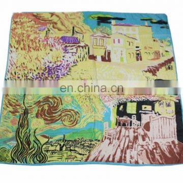 satin polyester square scarf JDY-195 # 100% silky polyester Printing scarf digital printed scarf