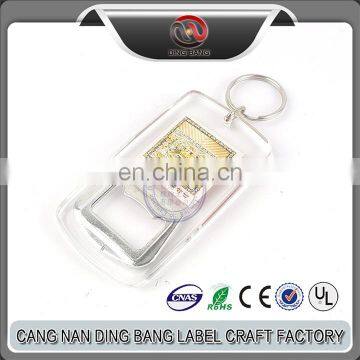 High Quality Promotional Gifts High Transparency Blank Cheap Advertising Acrylic Keyring Bottle Opener