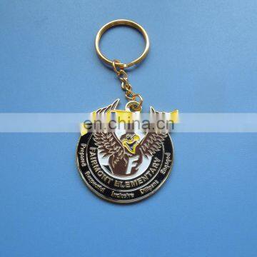 cartoon falcon image company souvenir gifts soft enamel custom logo metal keychain