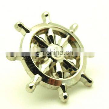 3d Custom Logo Metal Clip Emblem for Cloth Wallet, Personalized Logo Hat Pin Boats Riveting SILVER Lapel Pin photo-3