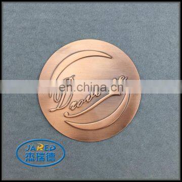 Embossed Metal Crafts 3D Aluminum Round Wine Label