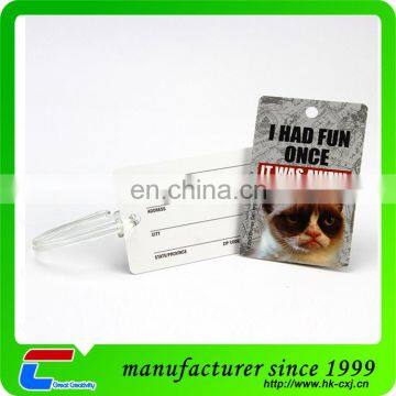 Printable Plastic PVC Luggage Tag with silicon loop