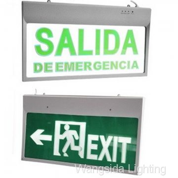 Hanging Exit Sign LED Emergency Light 5W 2Hour Acrylic Board SALIDA Battery Backup Rechargeable photo-4