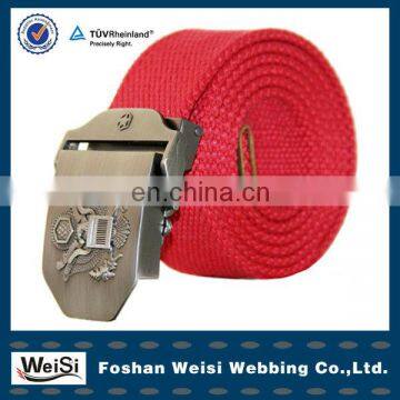 special design eagle buckle red custom mens fabric belt