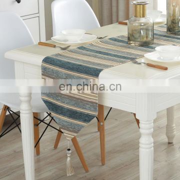 Striped design chenille texture tablecloth runners