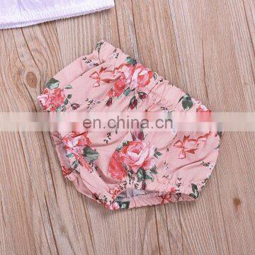 Toddler Sunflowers Clothing Set Baby Girls Pink Ruffle off Shoulder Tops & Sunflower Shorts & Headband Outfits photo-6