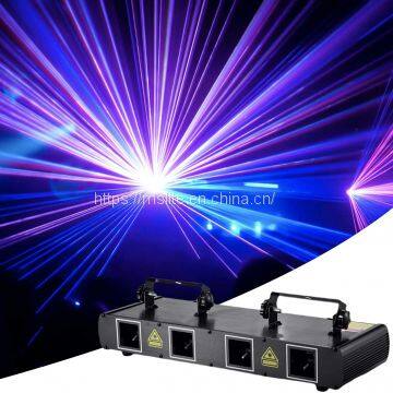 Stage Lamp 4 Lens RGBY Sound Activated DJ Led Projector Party Lights Compatible with DMX512 Controlle