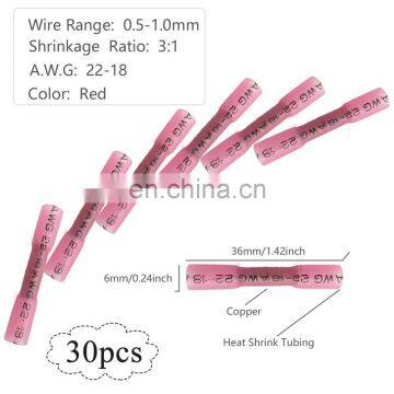 Hampool Multiple Types 50pcs Copper Wiring Accessories Automotive Shrinkable Wire Butt Connectors photo-4
