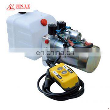 China 12VDC 1.5KW tipper trailer hydraulic power unit with plastic oil tank