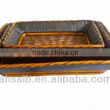 2013 new style wholesale elegat various shaped willow wicker and woodchip storage plate