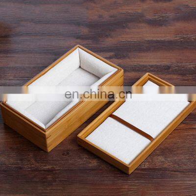 promotional reusable eco friendly bamboo wooden box with lid