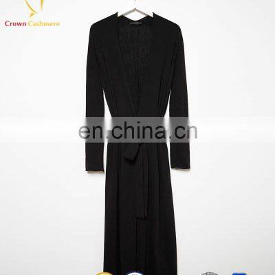 Женская длинная cashmere-кардиган в стиле пальто с поясом photo-3