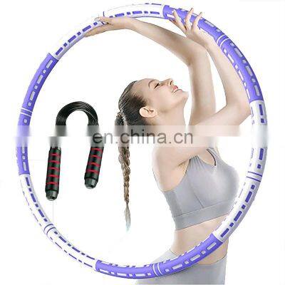 2021 wholesale detachable 6 section weighted hula loop for adults and children exercise fitness hula hoops