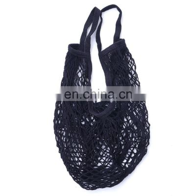 Cotton Short Handle Bag Canvas Vegetables Storage Tote Mesh Net Bag