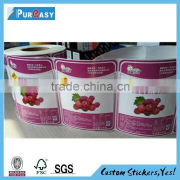 Roll self-adhesive sticker Food disposable box label printing