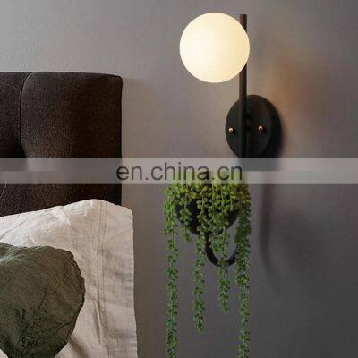 Modern LED Wall Lamp Living Room Balcony Bedroom Glass Ball Plant Creative LED Sconce Wall Light