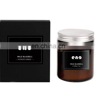 Private Label Custom Home Decoration Healing Crystal Used Luxury Glass Candle Jars Soy Wax Scented Candles With Lid