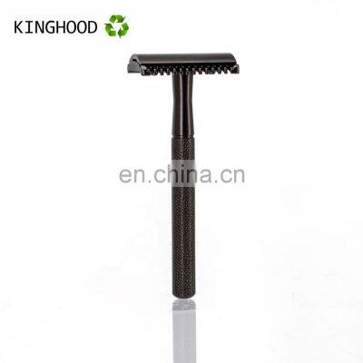 Ready to Ship OEM Logo Classic Metal Brass 3 Types of Razor Heads Double Edge Safety Razor For Face photo-3