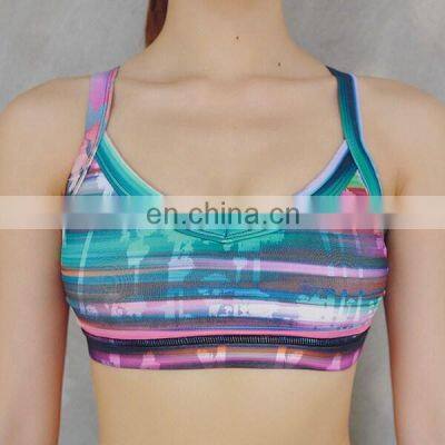 Wholesale costume made high quality printed yoga bra