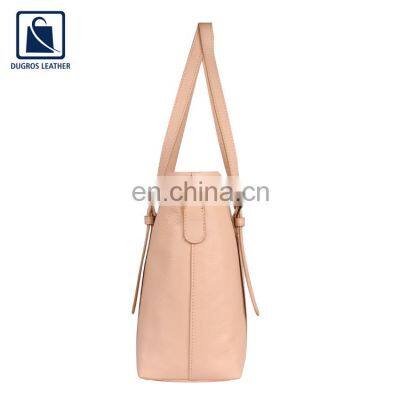 Matching Stitching Luxury Pattern Zipper Closure Type Women Genuine Leather Handbag Exporter