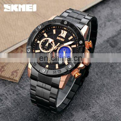 9235 Customization Logo Watch for Men Big Face Stainless Steel Heavy Strap Luxury Watch Waterproof Wristwatch Male