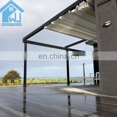 Electric Blackout Canvas Sliding PVC Fabric Retractable Patio Roof