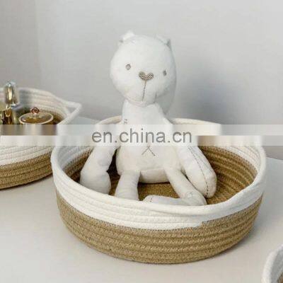New Arrival Set Cotton Rope Storage Tray Basket Hand Finishing Wholesale photo-5
