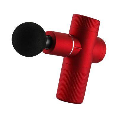 Wholesale 7.4V USB Rechargeable mini massage gun 4 speeds with 4 heads free custom logo & package