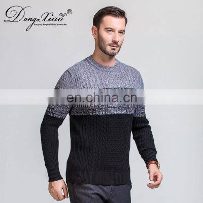 Custom Jacquard Knit Men's Winter Crew Neck Merino Wool Pullover Sweater photo-3