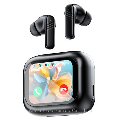 Digital Display Earphones With Touch Screen Type-C charging Magnet charging Low latency earbuds for gaming