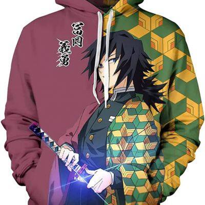Demon Slayor Hoodie -3D Anime Printed Hooded Sweatshirt Cosplay No Yaiba Pullover Hoodie for Men and Women