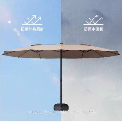 Outdoor Big Size 3-head Steel Umbrella Waterproof and Sunshade photo-5