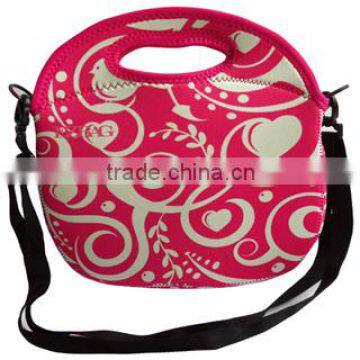 custom neoprene lunch bag with shoulder strap, thermal and portable