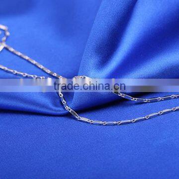 Yiwu Wholesale Jewelry Rhodium Plated Brass Chain Beautiful Oblong Shape Necklace photo-6