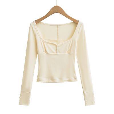 Spring New Style Women's Clothing - European Style, Fashionable, Simple and Versatile Blended Fine Needle POLO Shirt for Women