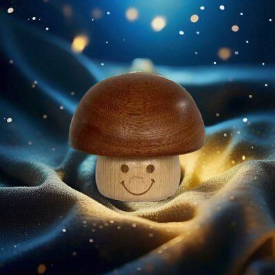 Music Box Mushroom Ornaments Solid Wood Music Box photo-5